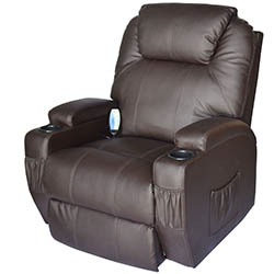 HomCom Deluxe Heated Vibrating PU Leather Massage Recliner HomCom Deluxe Heated Vibrating PU Leather Massage Recliner