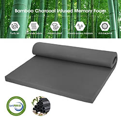LANGRIA 2-Inch Bamboo Charcoal Infused Memory Foam Mattress Topper