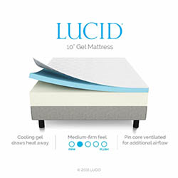 LUCID 10 Inch Gel Memory Foam Mattress
