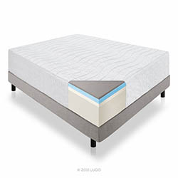 LUCID 16 Inch Plush Memory Foam and Latex Mattress – Four-Layer