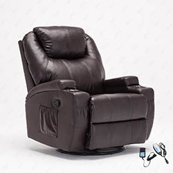 Leather Massage Recliner Chair 360 Degree Swivel Living Room Chair Leather Massage Recliner Chair 360 Degree Swivel Living Room Chair