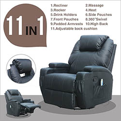 MSG Massage Recliner Leather Sofa Chair MSG Massage Recliner Leather Sofa Chair
