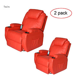 Tenive Deluxe PU Leather 360 Degree Swivel Rocker Massage Recliner