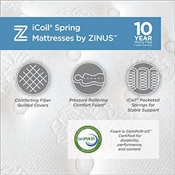Zinus 10 Inch Performance Plus _ Extra Firm Spring Mattress