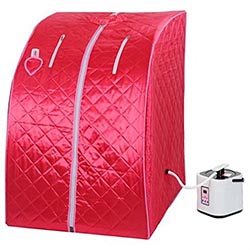 2L Portable Steam Sauna Tent SPA Detox-Weight Loss w Chair Red Koval