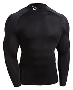 Defender Men’s Quick Dry Compression Baselayer Underlayer Mock Long Sleeve T-Shirt