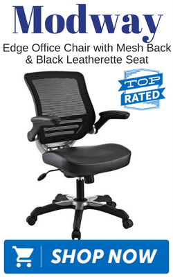 Edge Office Chair with Mesh Back and Black Leatherette Seat by Modway