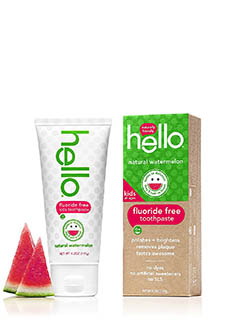 Hello Oral Care Kids Fluoride Free Toothpaste, Natural Watermelon