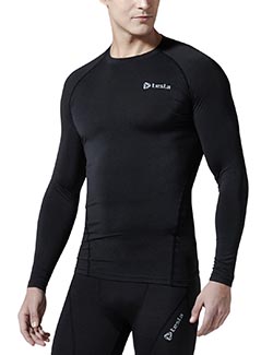 Tesla Men’s Long Sleeve T-Shirt Baselayer Cool Dry Compression Top – R11R19