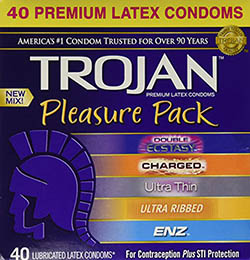 Trojan Pleasure Pack NEW MIX Premium Lubricated Latex Condoms
