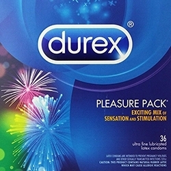 Durex Pleasure Pack, Assorted Premium Lubricated Condoms