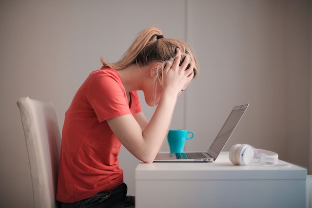 a young woman researching about other medical conditions