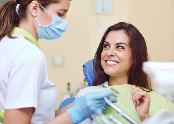 a woman getting professional teeth whitening