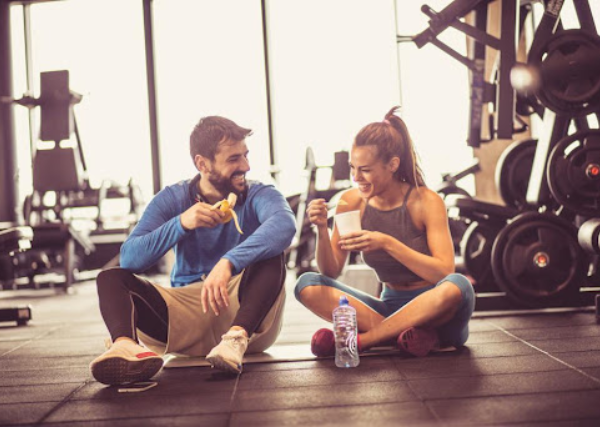 a couple on a diet and exercise routine