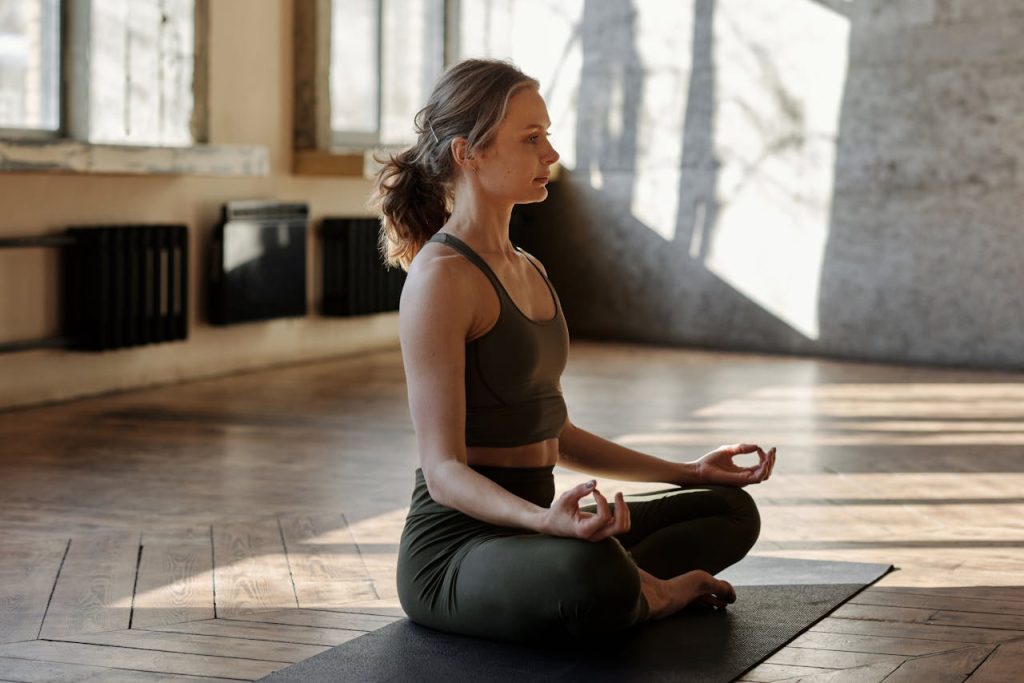 woman meditating
